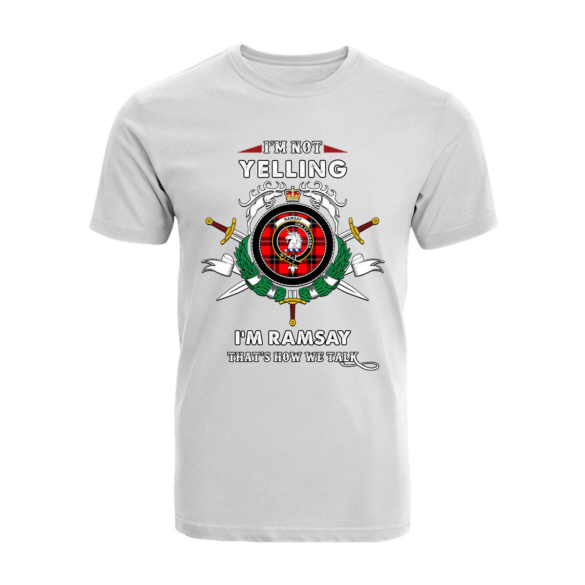 Ramsay Tartan Crest T-shirt - I'm not yelling style