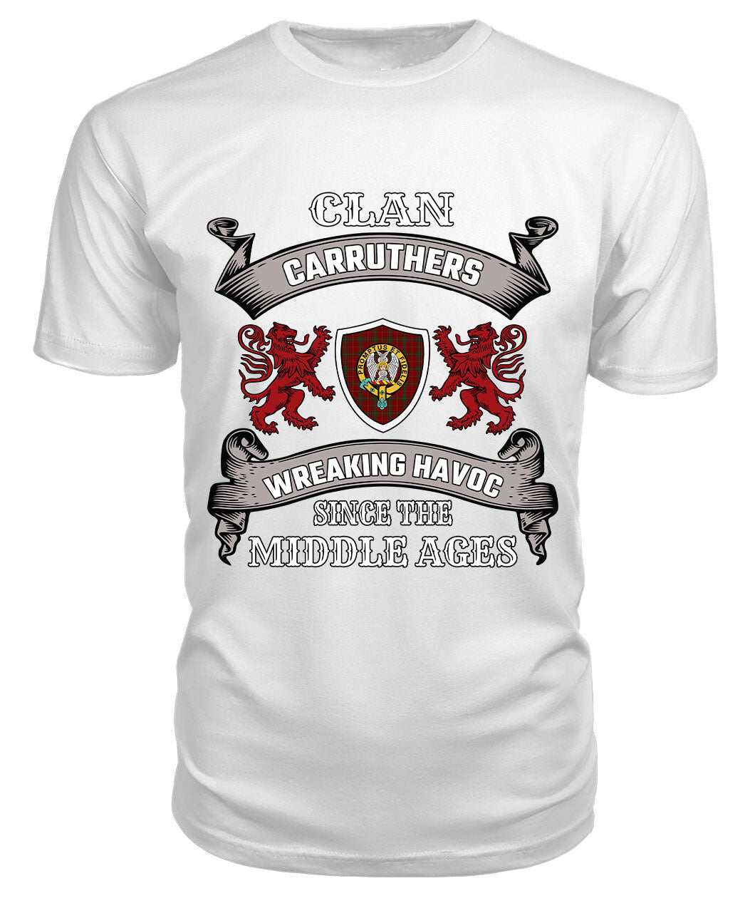 Carruthers Family Tartan Official Crest - 2D T-shirt