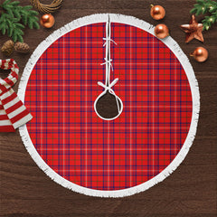 Rose Modern Tartan Christmas Tree Skirt