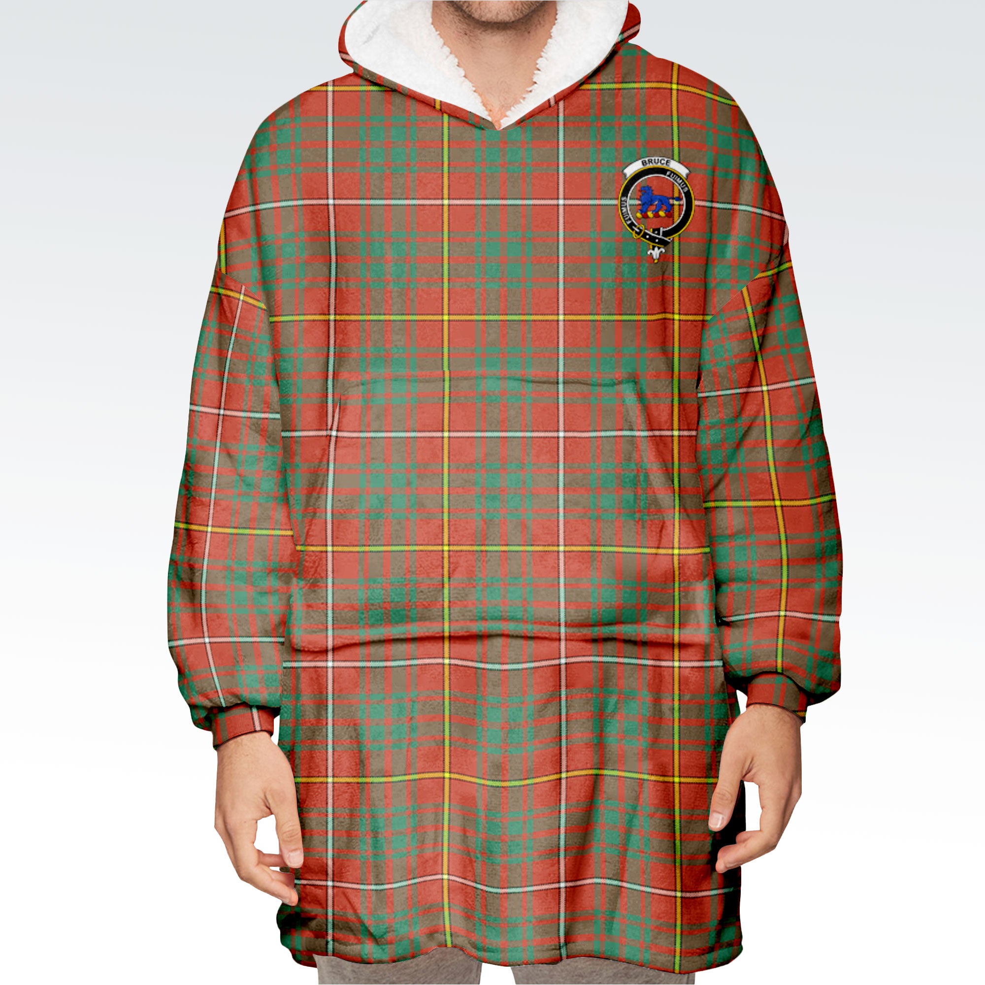 Bruce Ancient Tartan Hoodie Blanket