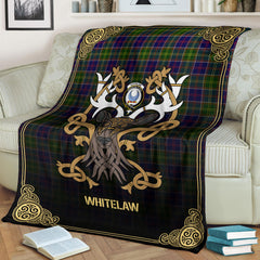 Whitelaw Tartan Crest Premium Blanket - Celtic Stag style