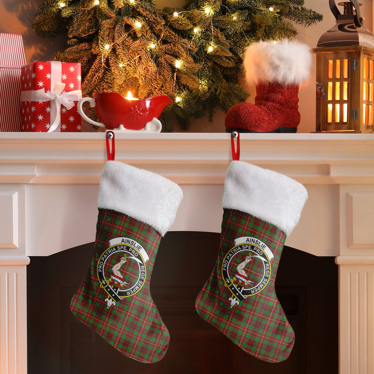 Ainslie Tartan Crest Christmas Stocking