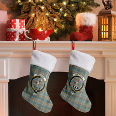 Balfour Blue Tartan Crest Christmas Stocking