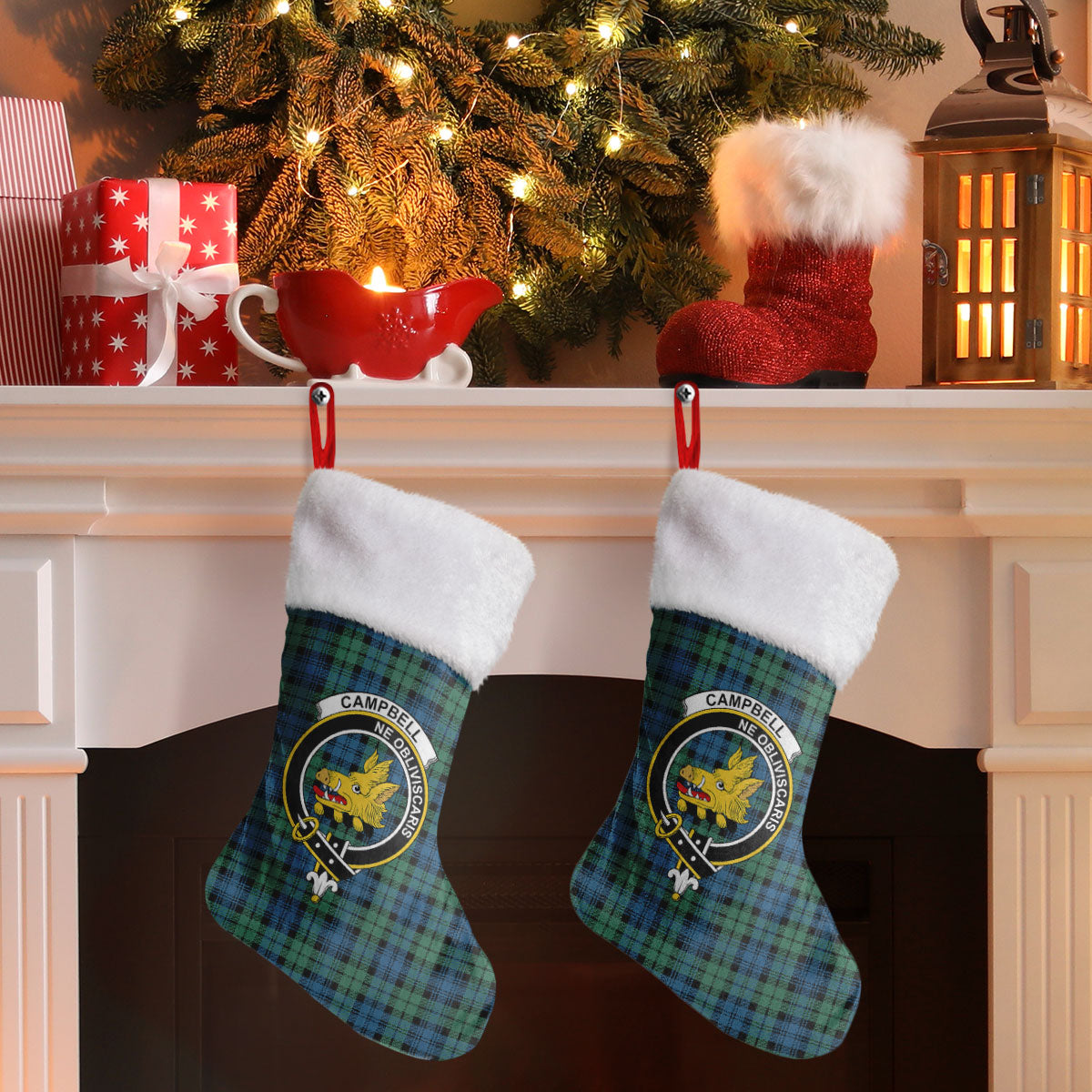 Campbell Ancient 02 Tartan Crest Christmas Stocking