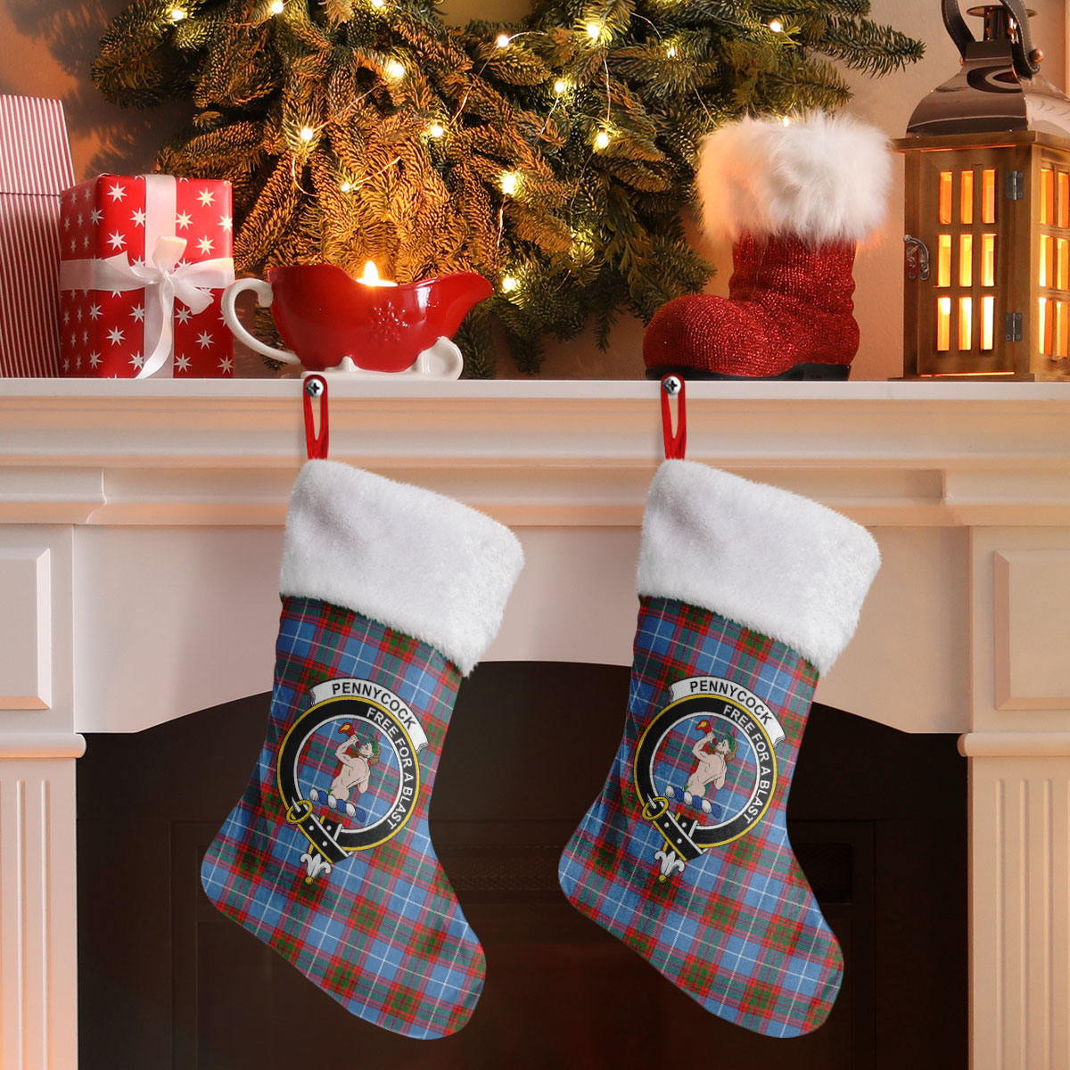 Pennycook Tartan Crest Christmas Stocking