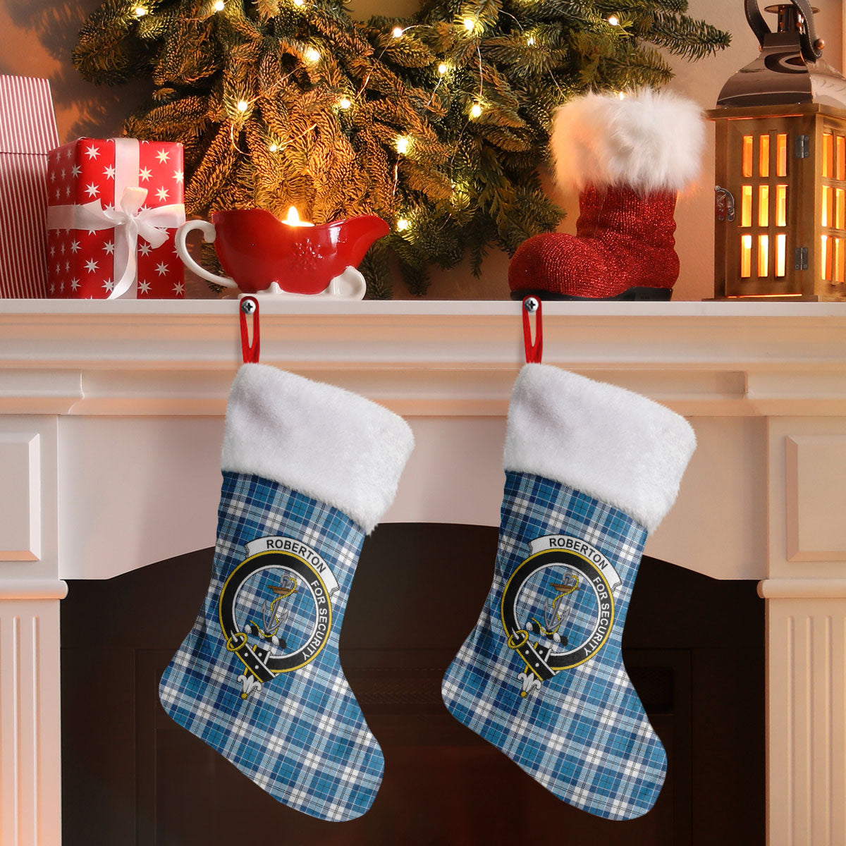 Roberton Tartan Crest Christmas Stocking