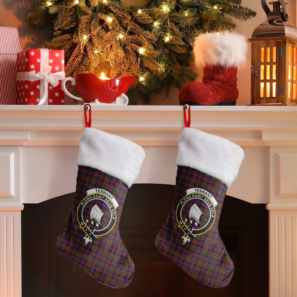 Tennant Tartan Crest Christmas Stocking