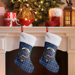 Weir Modern Tartan Crest Christmas Stocking