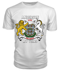 Anderson Ancient Tartan Crest 2D T-shirt - Blood Runs Through My Veins Style