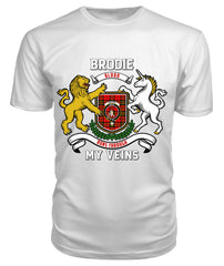 Brodie Modern Tartan Crest 2D T-shirt - Blood Runs Through My Veins Style