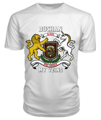 Buchan Modern Tartan Crest 2D T-shirt - Blood Runs Through My Veins Style