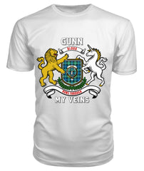 Gunn Ancient Tartan Crest 2D T-shirt - Blood Runs Through My Veins Style