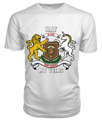 Hay Ancient Tartan Crest 2D T-shirt - Blood Runs Through My Veins Style