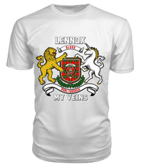 Lennox (Lennox Kincaid) Tartan Crest 2D T-shirt - Blood Runs Through My Veins Style