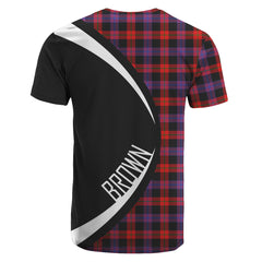 Brown Modern Tartan Crest T-shirt - Circle Style