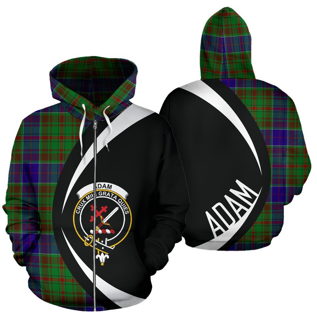 Adam Tartan Crest Zipper Hoodie - Circle Style