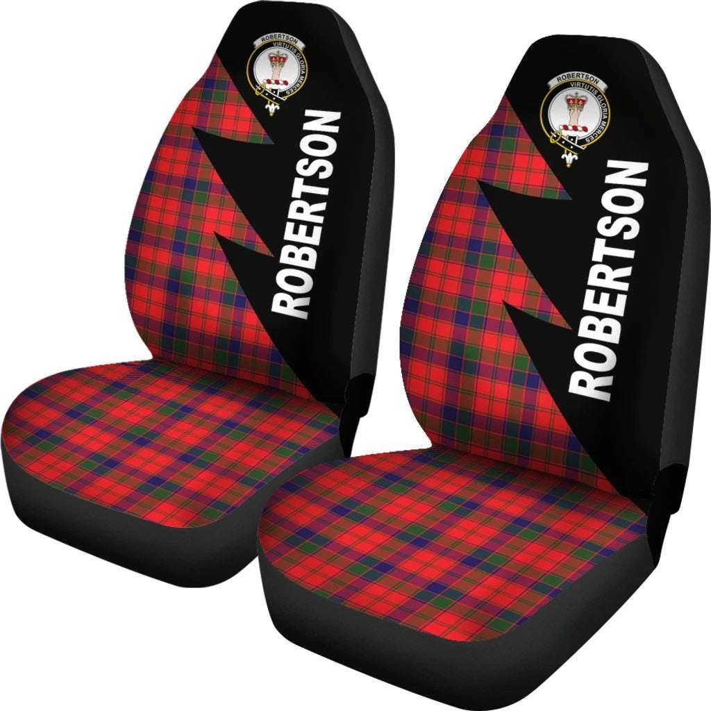 Robertson Family Tartan Crest Car seat cover Flash Style