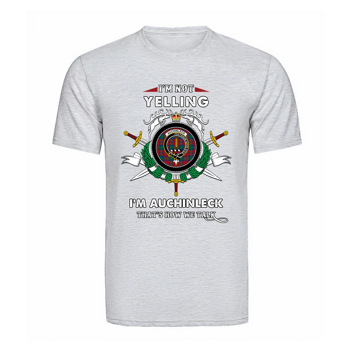 Auchinleck Tartan Crest T-shirt - I'm not yelling style