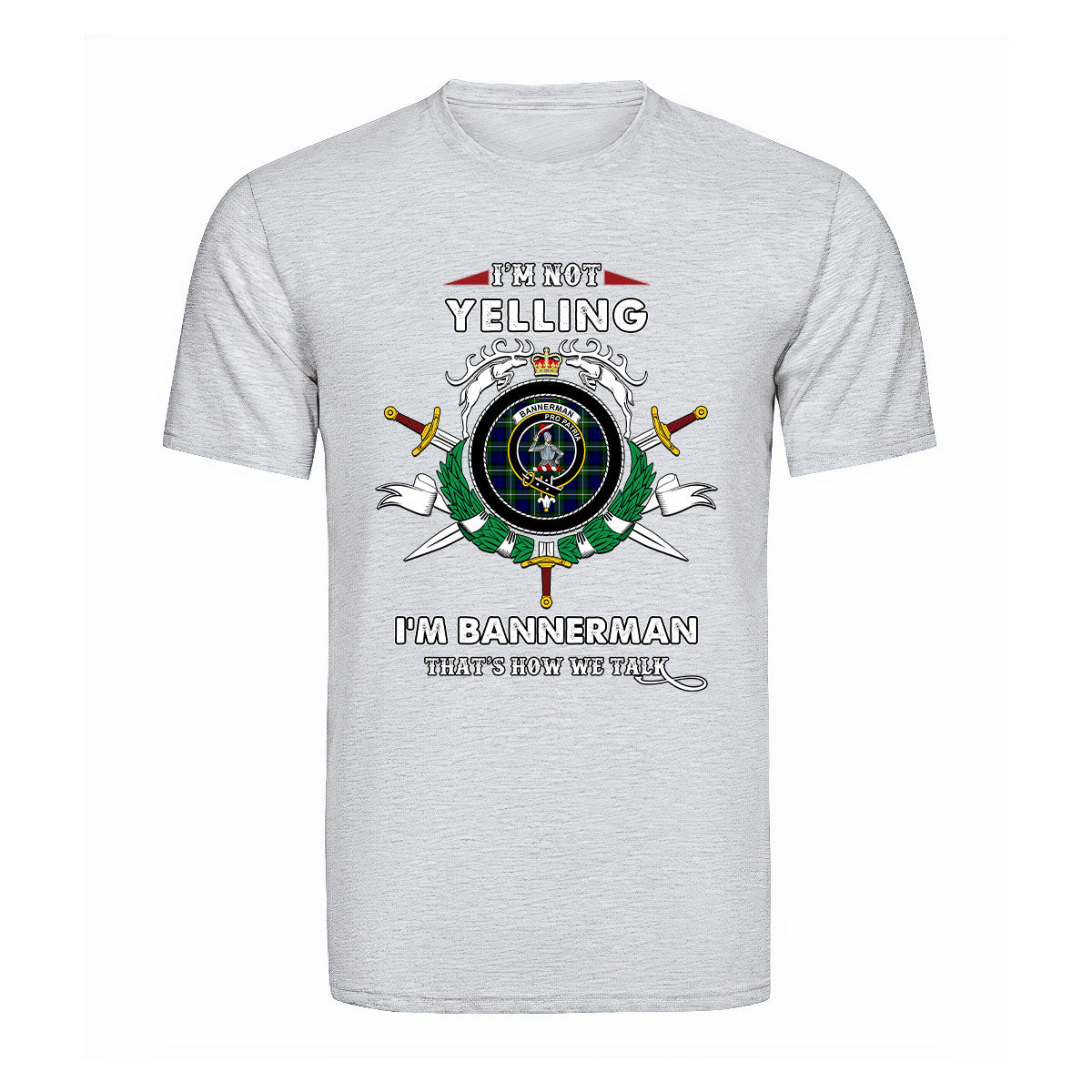 Bannerman Tartan Crest T-shirt - I'm not yelling style