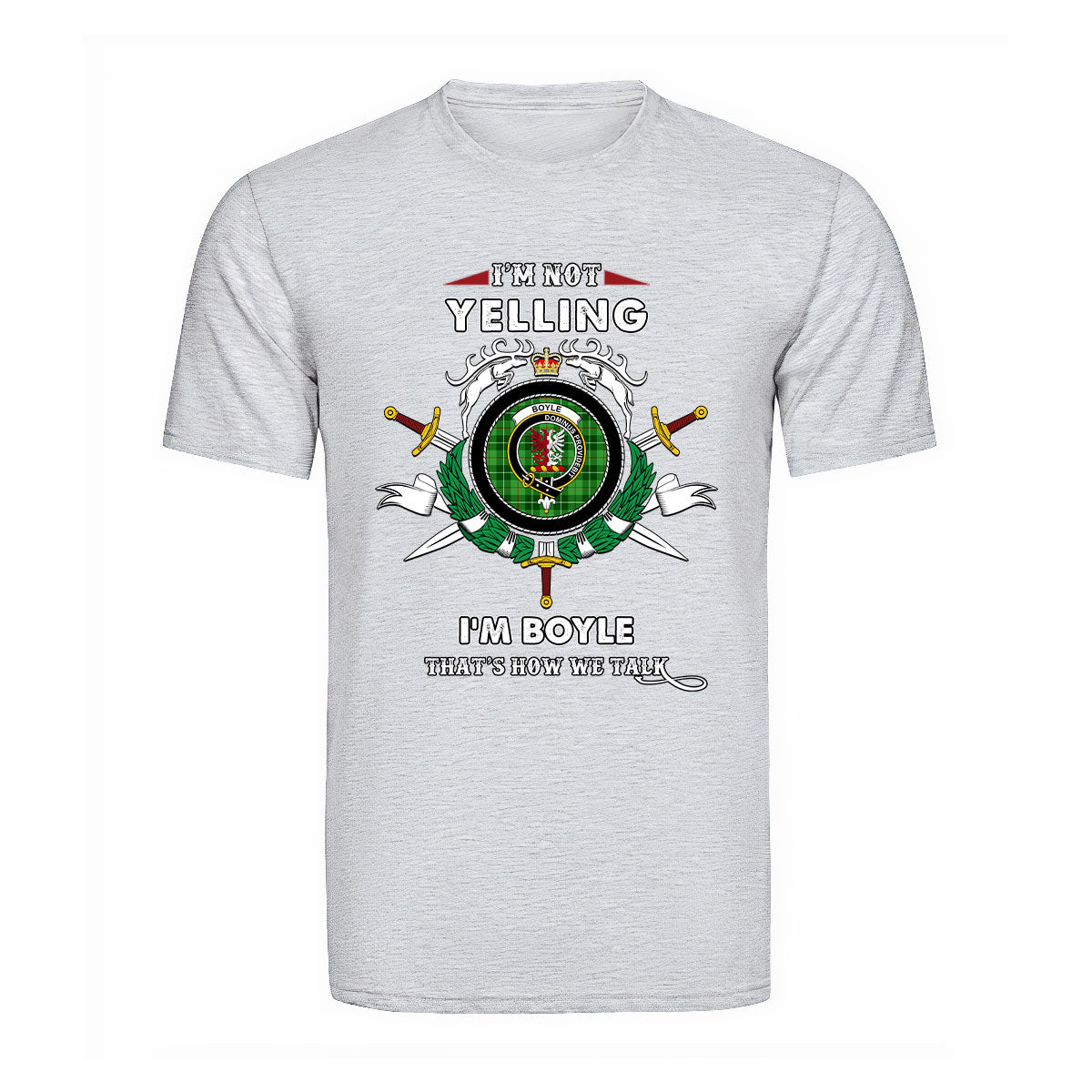 Boyle Tartan Crest T-shirt - I'm not yelling style