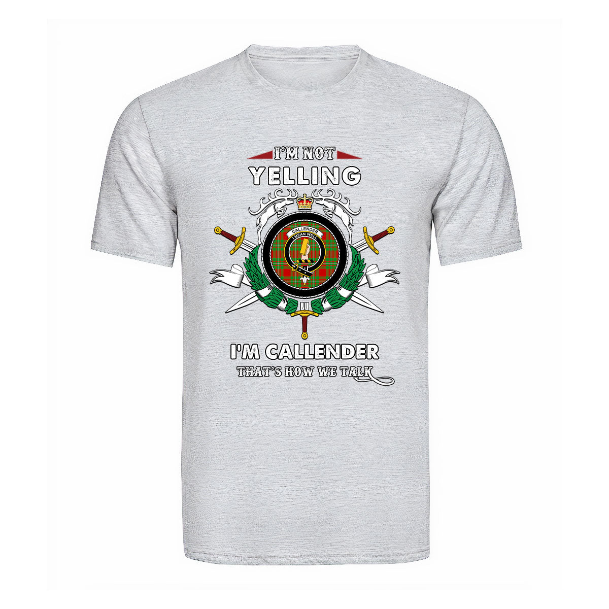 Callender Tartan Crest T-shirt - I'm not yelling style