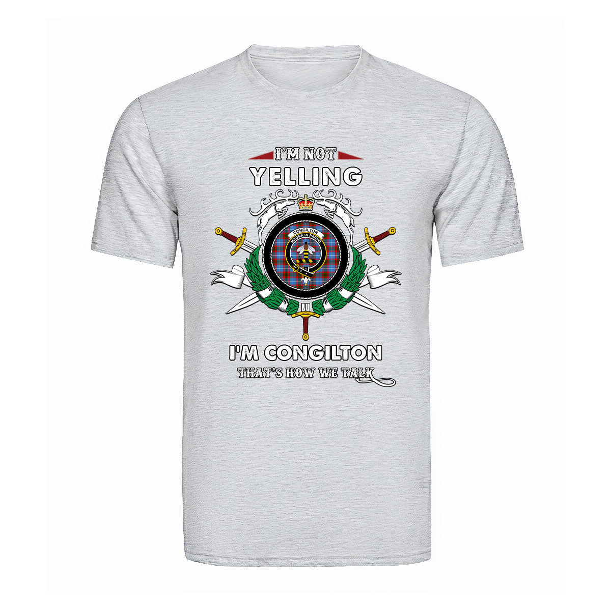 Congilton Tartan Crest T-shirt - I'm not yelling style