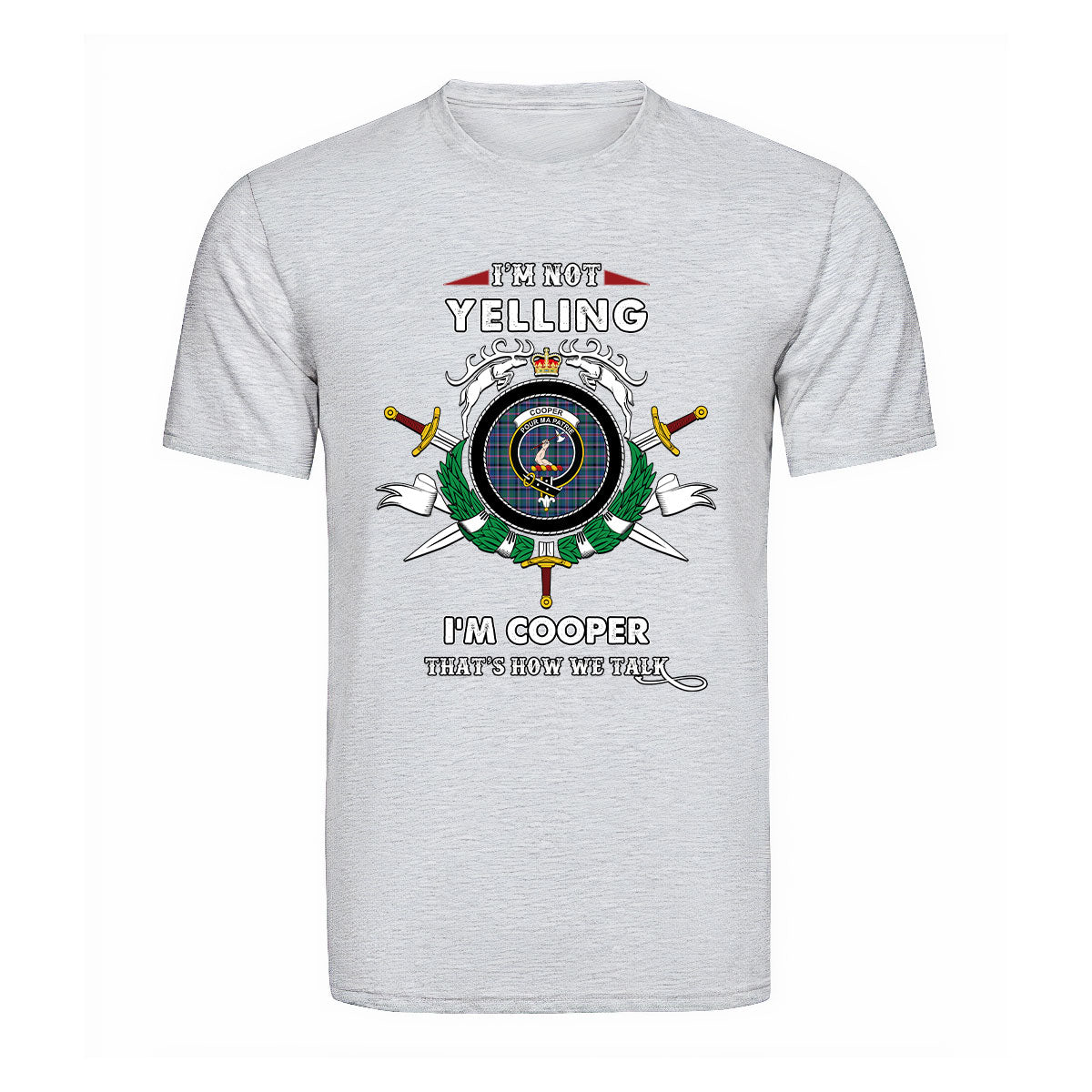 Cooper Tartan Crest T-shirt - I'm not yelling style