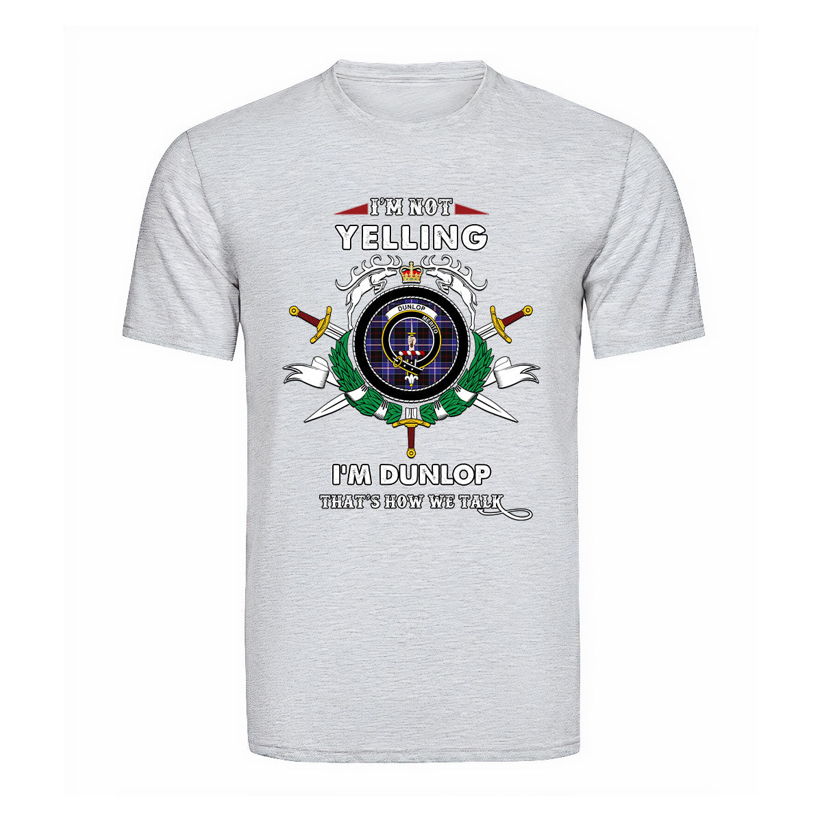 Dunlop Tartan Crest T-shirt - I'm not yelling style