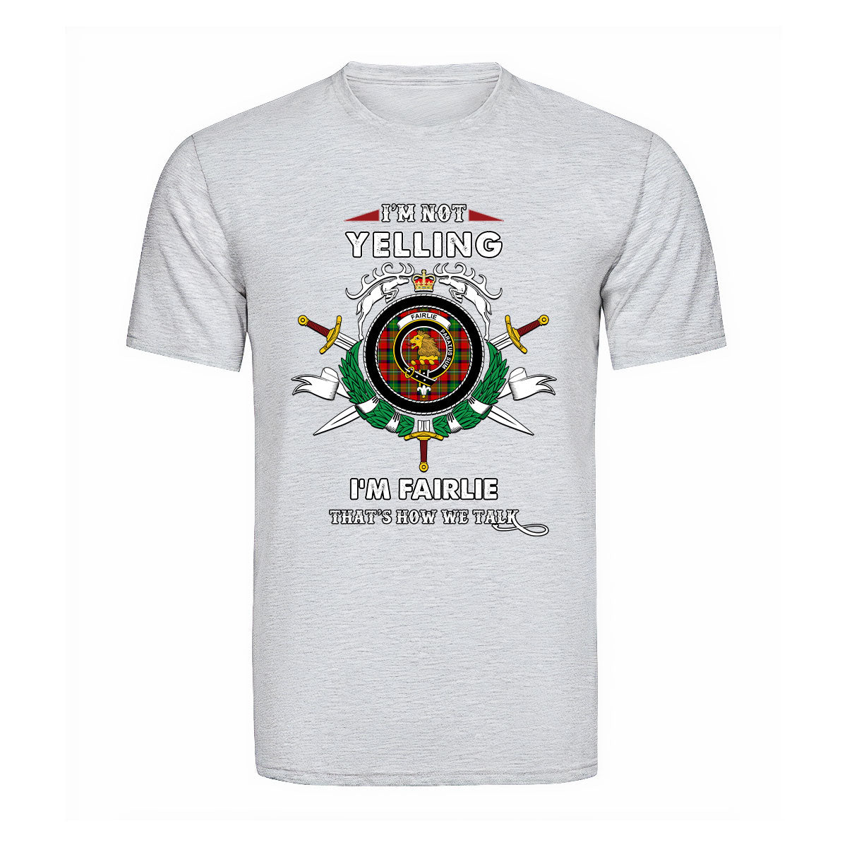 Fairlie Tartan Crest T-shirt - I'm not yelling style