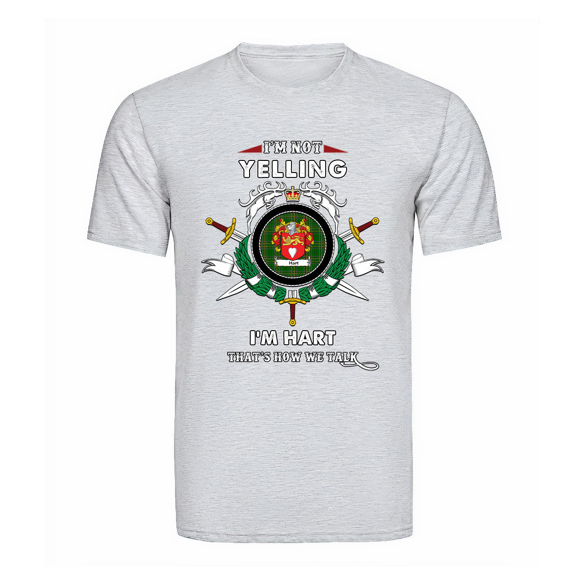 Hart Tartan Crest T-shirt - I'm not yelling style