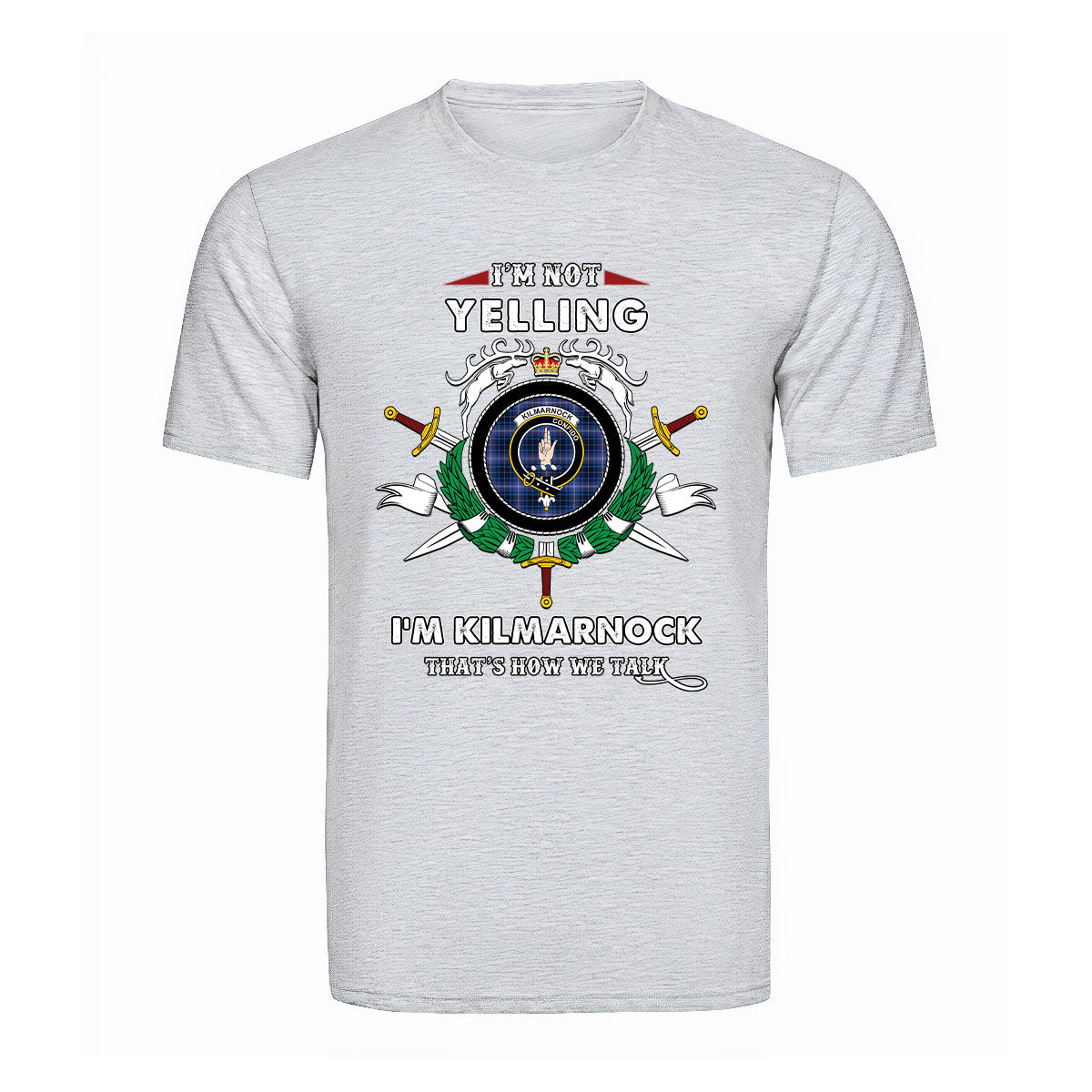 Kilmarnock Tartan Crest T-shirt - I'm not yelling style