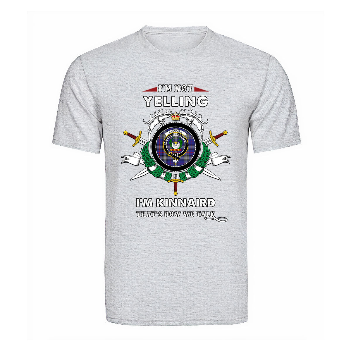 Kinnaird Tartan Crest T-shirt - I'm not yelling style