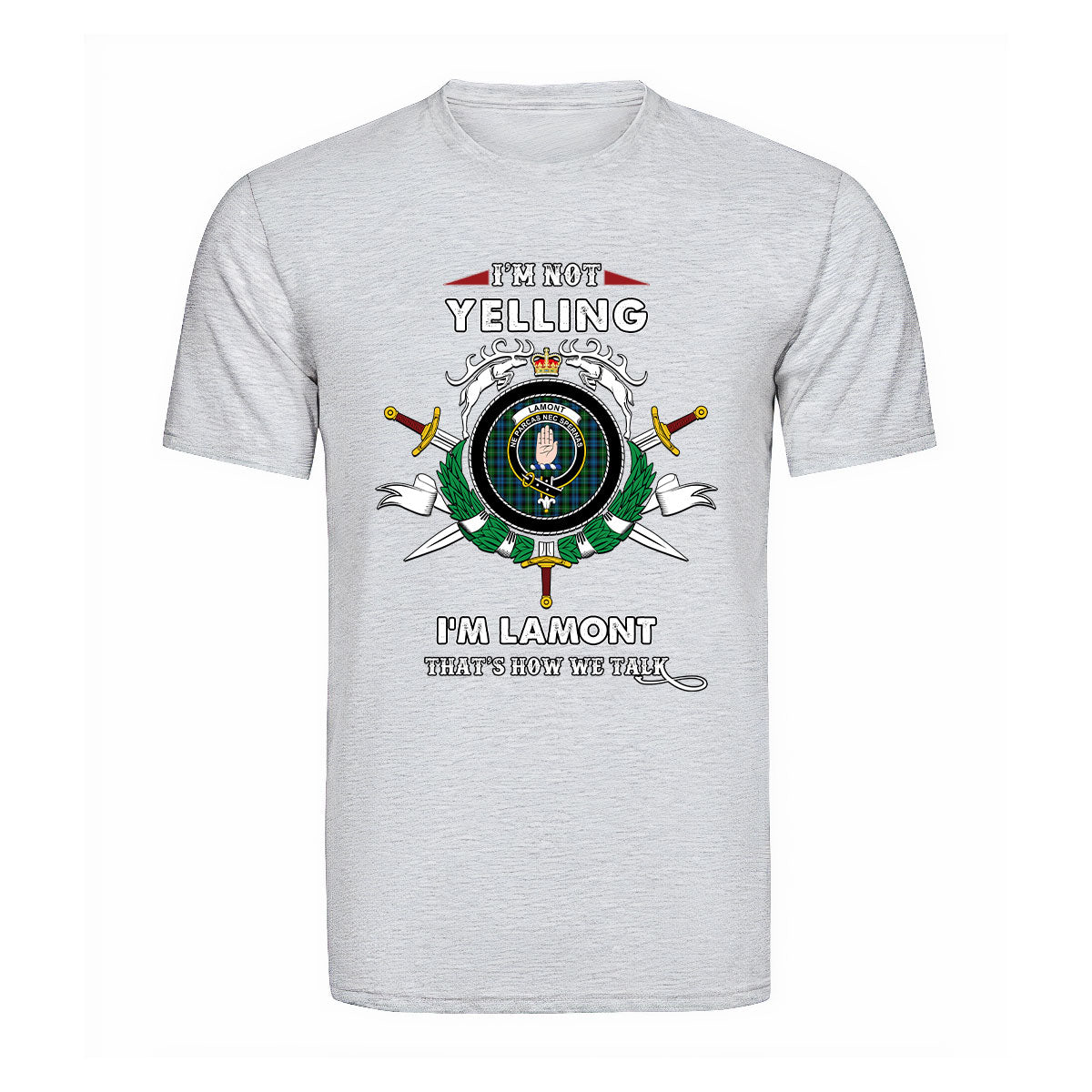 Lamont Ancient 2 Tartan Crest T-shirt - I'm not yelling style