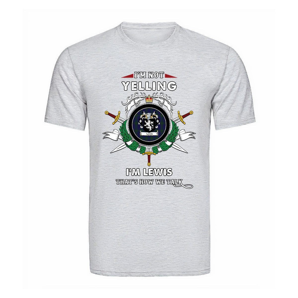 Lewis Tartan Crest T-shirt - I'm not yelling style