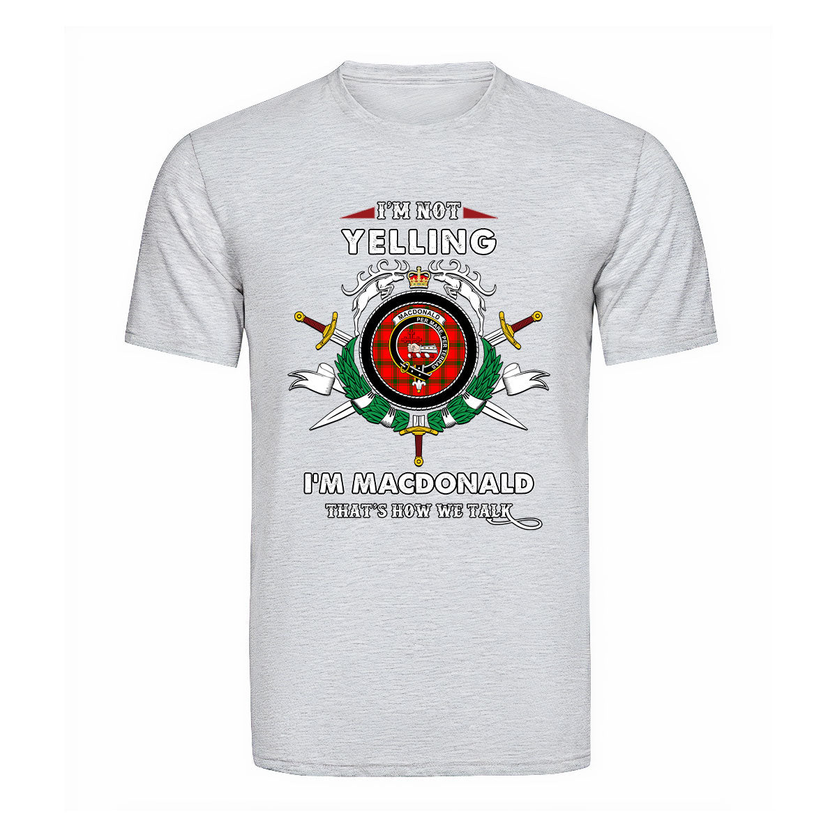 MacDonald Of Sleat Tartan Crest T-shirt - I'm not yelling style