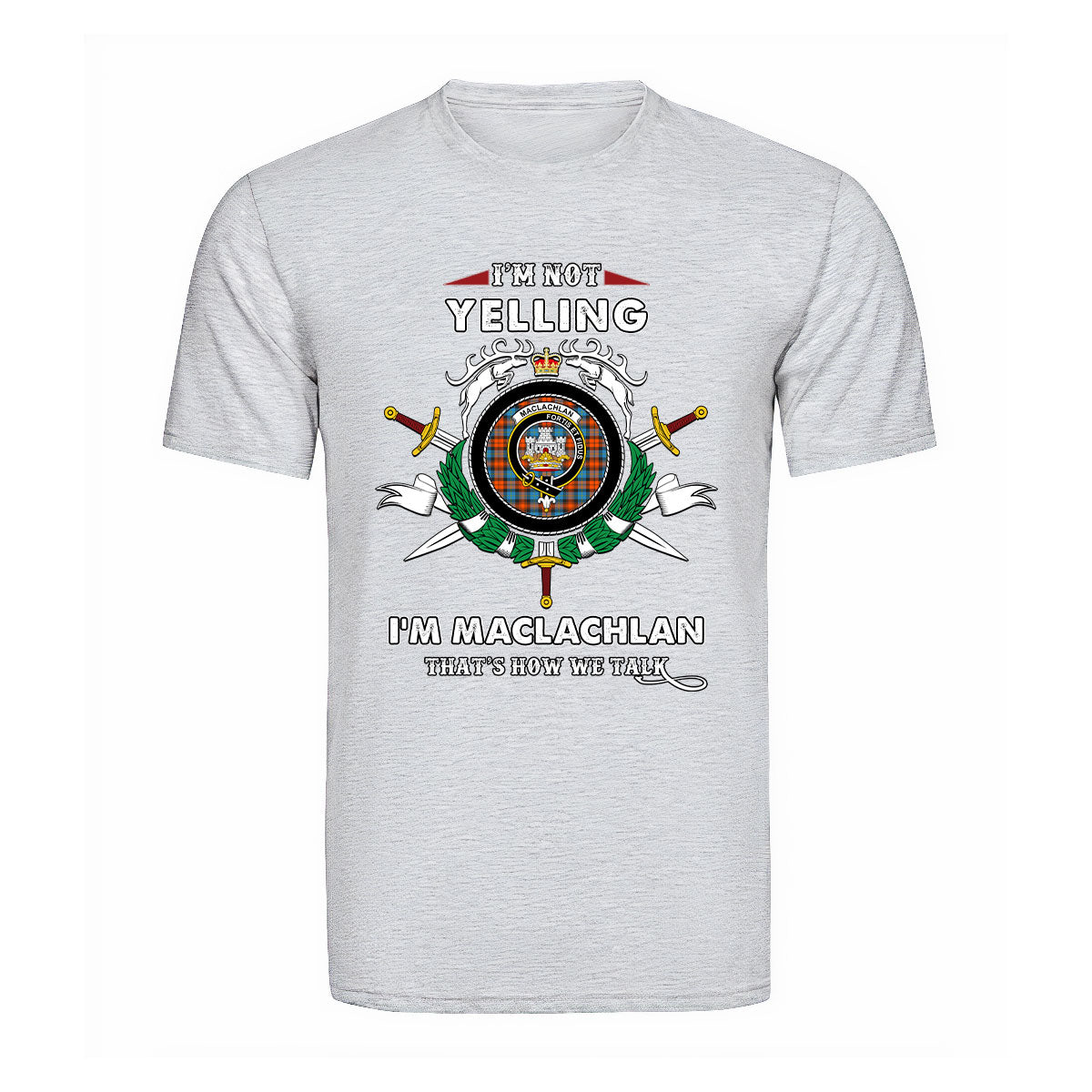 MacLachlan Tartan Crest T-shirt - I'm not yelling style