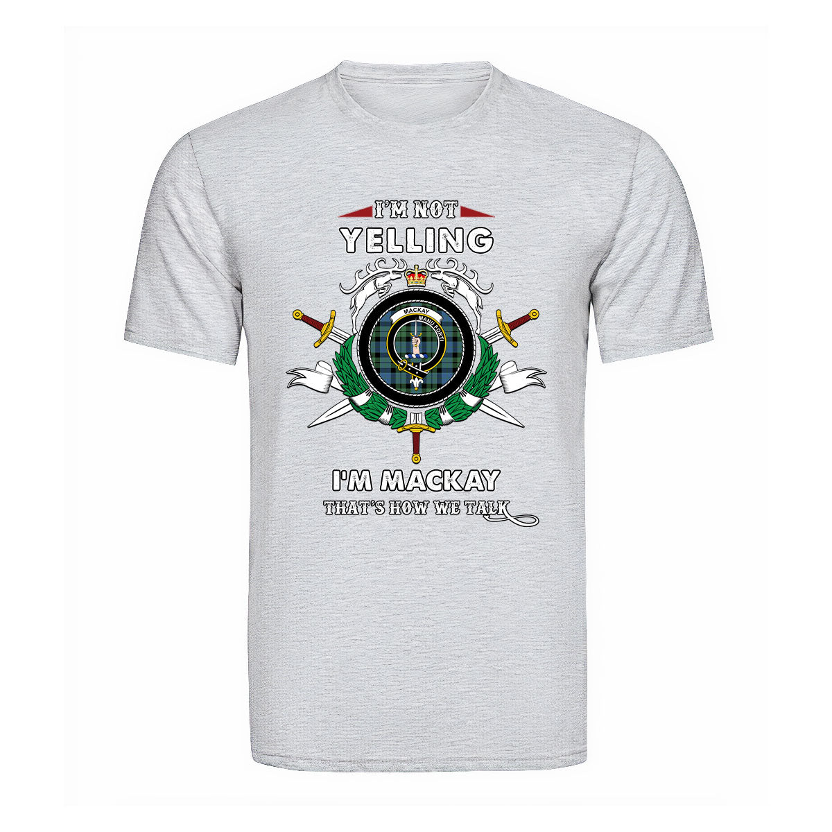 Mackay Tartan Crest T-shirt - I'm not yelling style