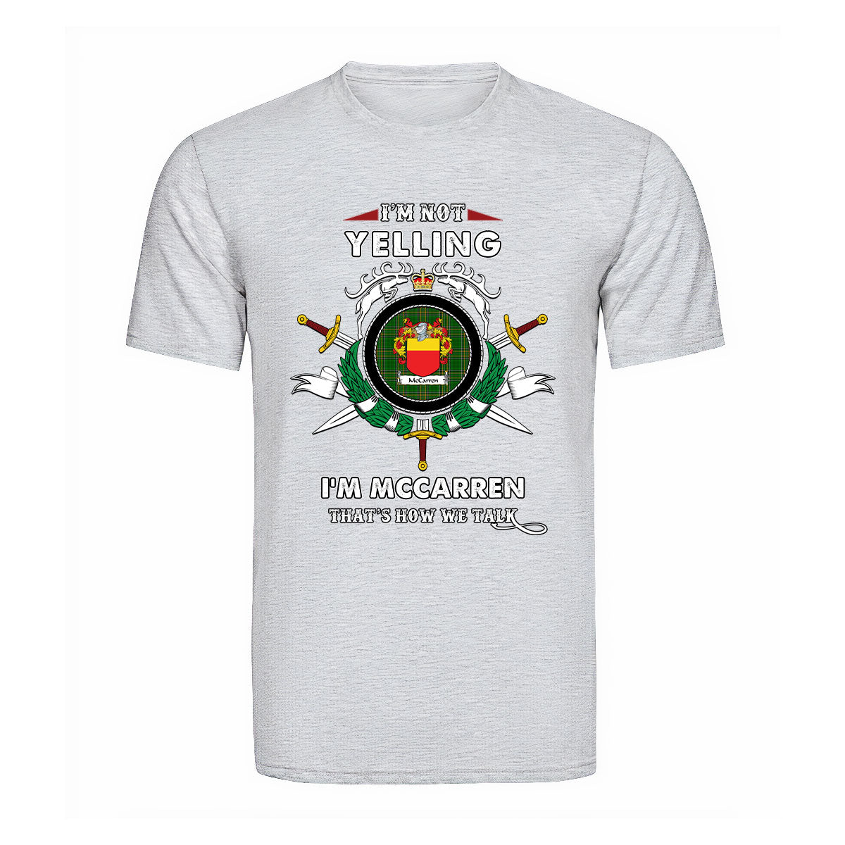 McCarren Tartan Crest T-shirt - I'm not yelling style