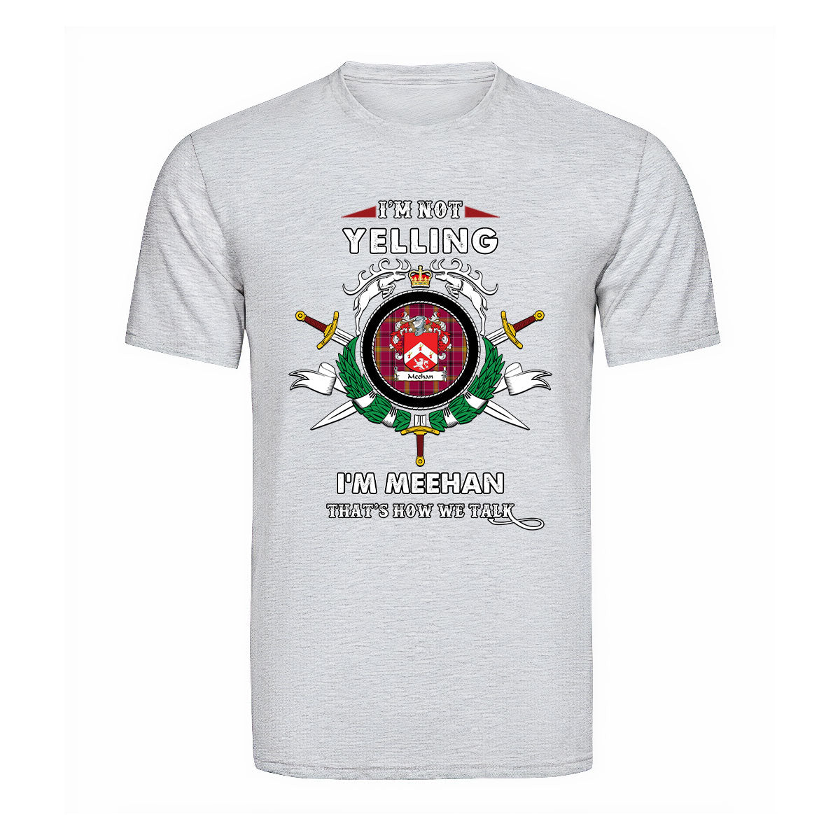 Meehan Tartan Crest T-shirt - I'm not yelling style