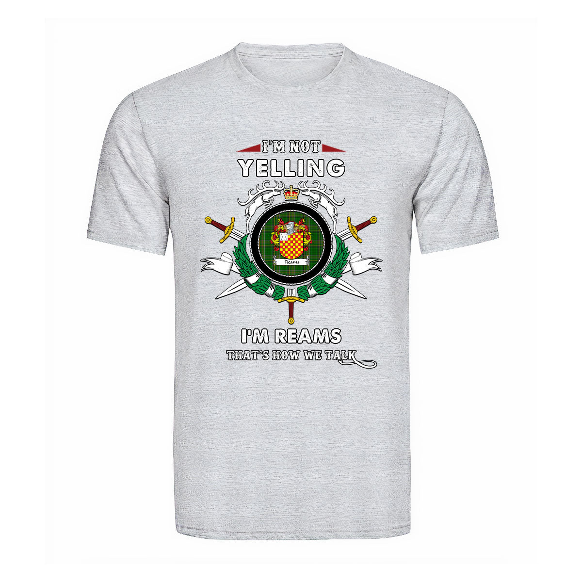 Reams Tartan Crest T-shirt - I'm not yelling style