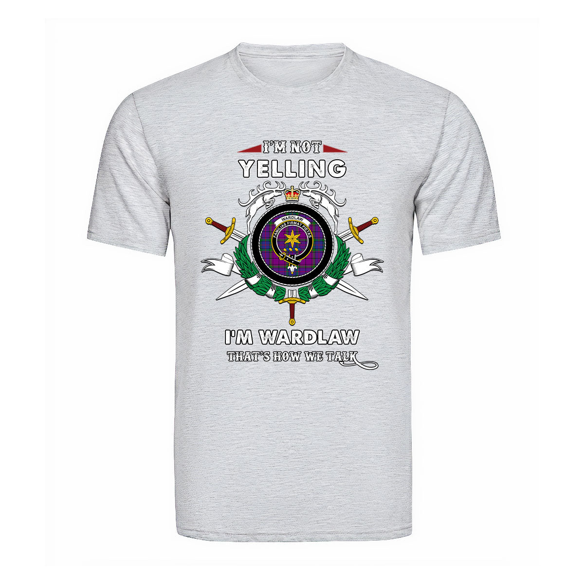 Wardlaw Tartan Crest T-shirt - I'm not yelling style