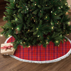 Rose Modern Tartan Christmas Tree Skirt