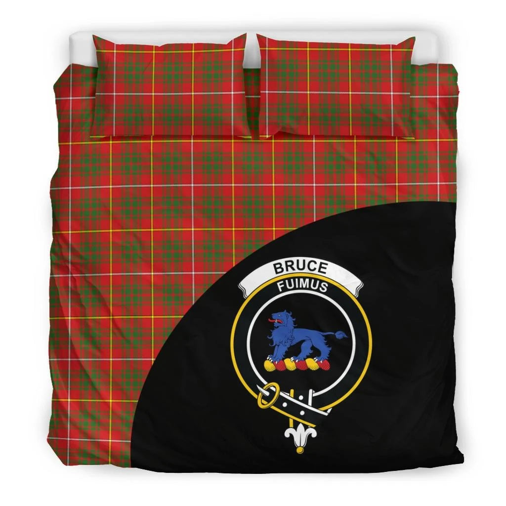 Bruce Family Modern Tartan Crest Wave Bedding Set