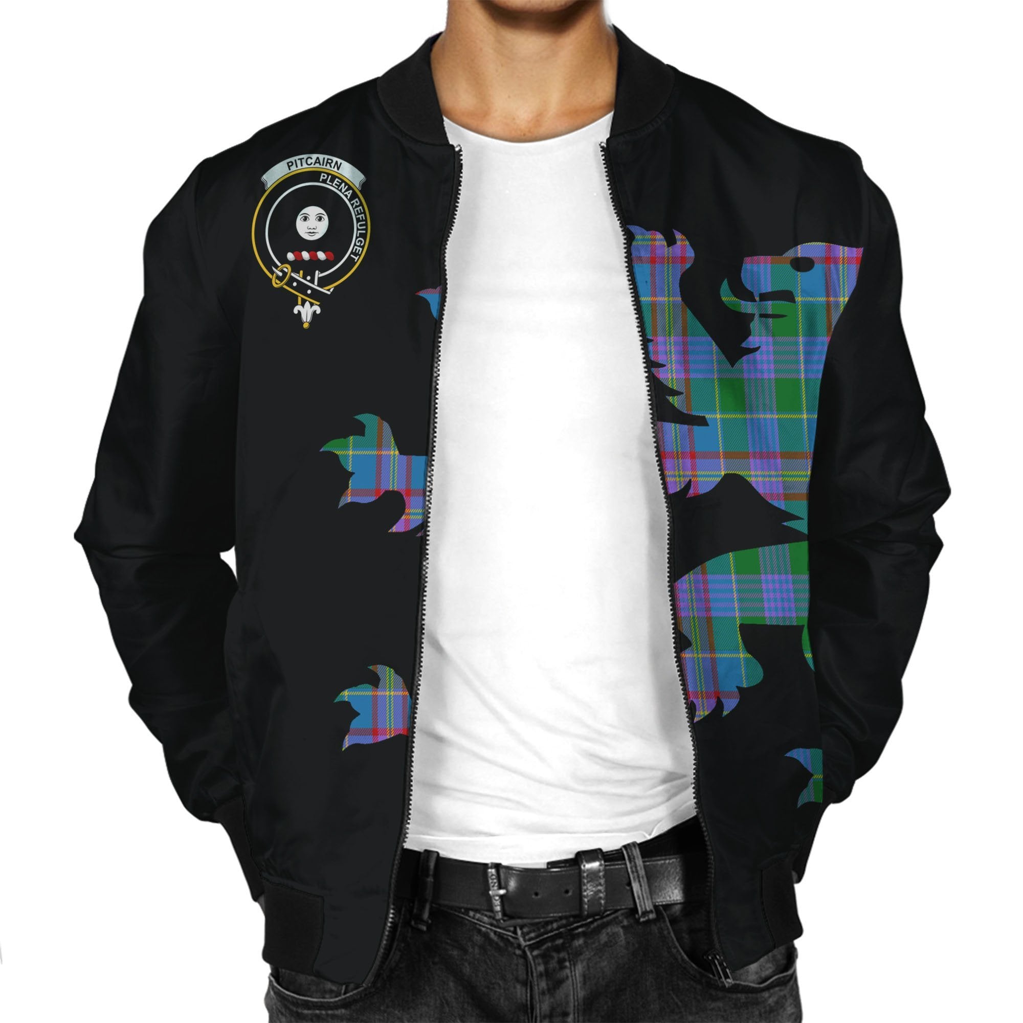 Pitcairn Tartan Bomber Jacket Lion & Thistle