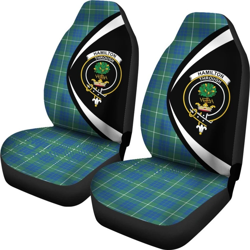 Hamilton Hunting Ancient Family Tartan Crest Car Seat Cover