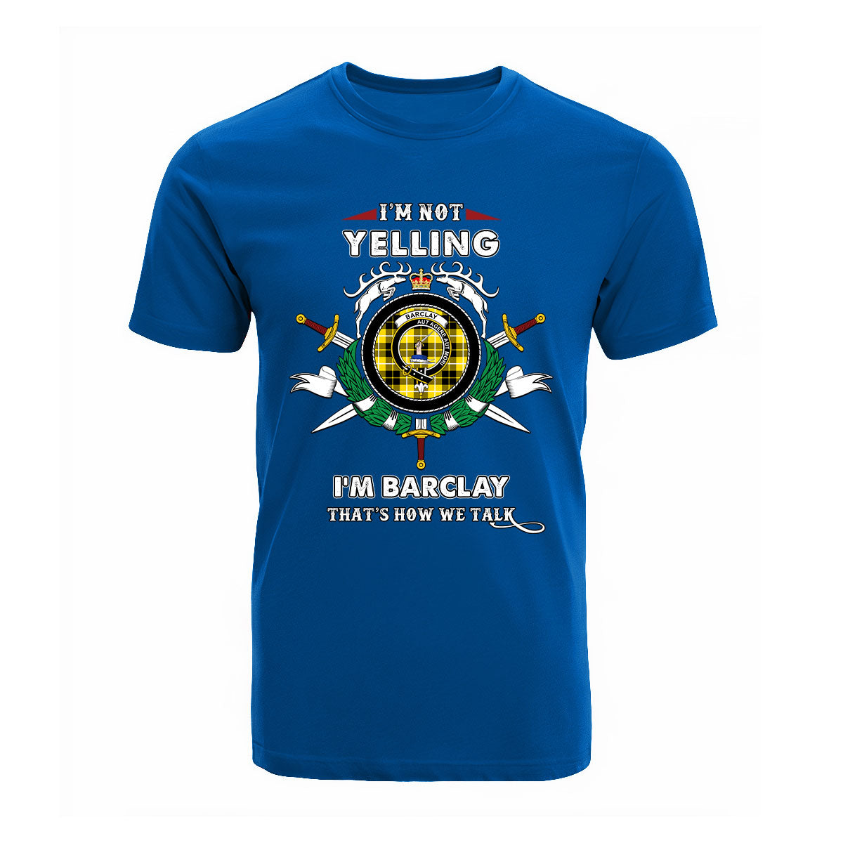 Barclay Tartan Crest T-shirt - I'm not yelling style