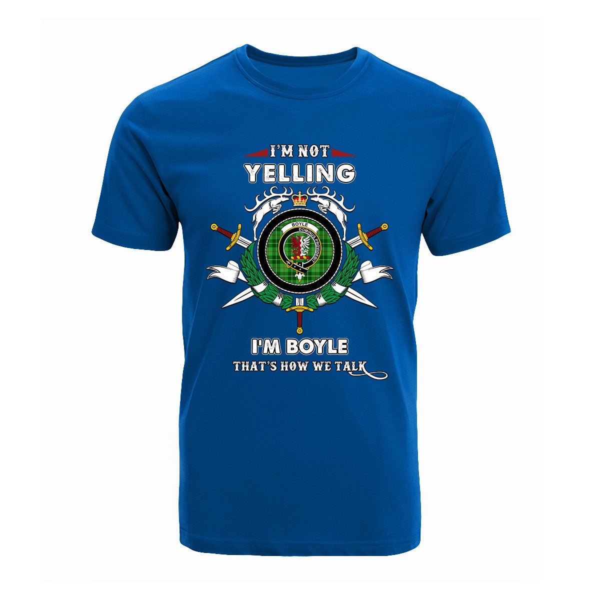 Boyle Tartan Crest T-shirt - I'm not yelling style