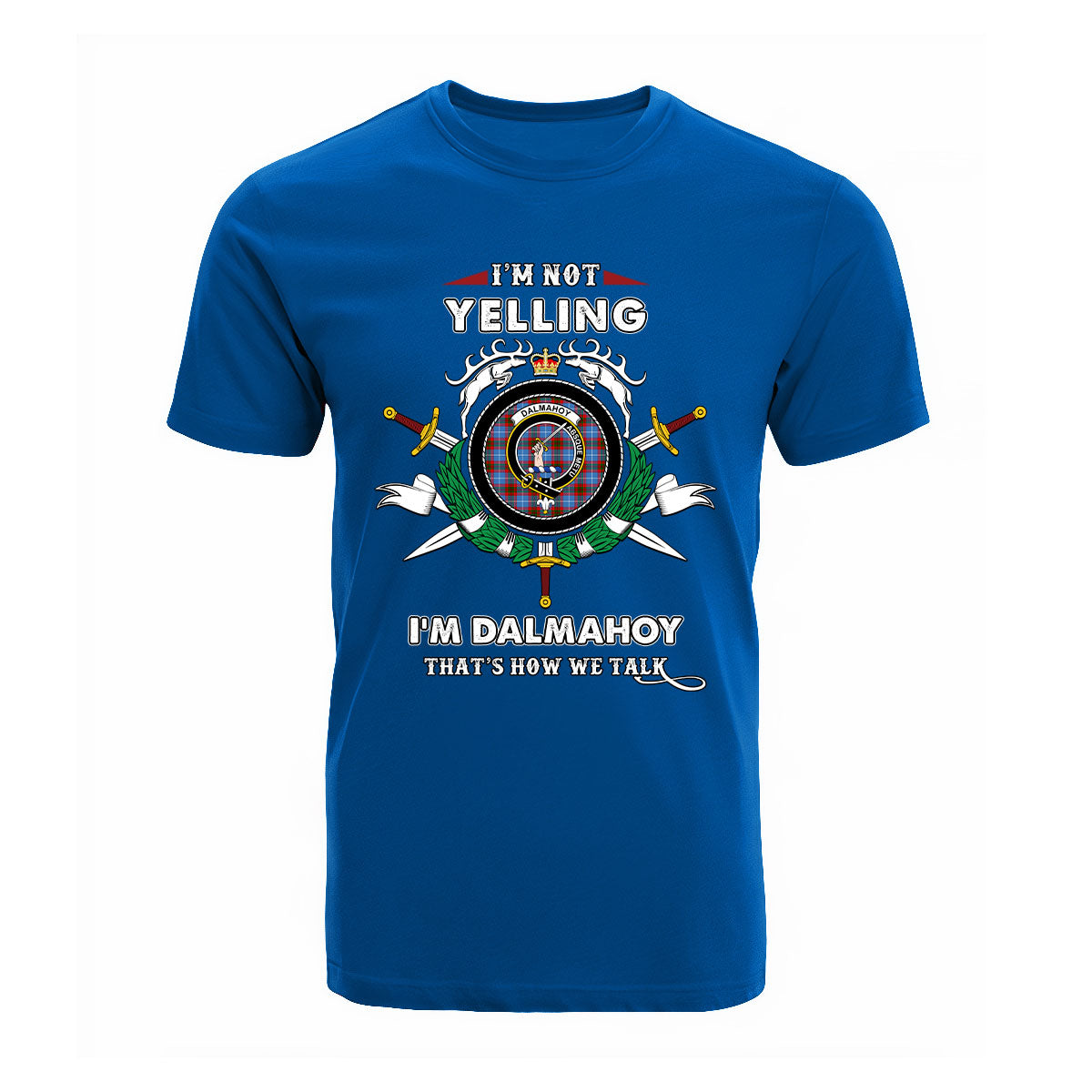 Dalmahoy Tartan Crest T-shirt - I'm not yelling style