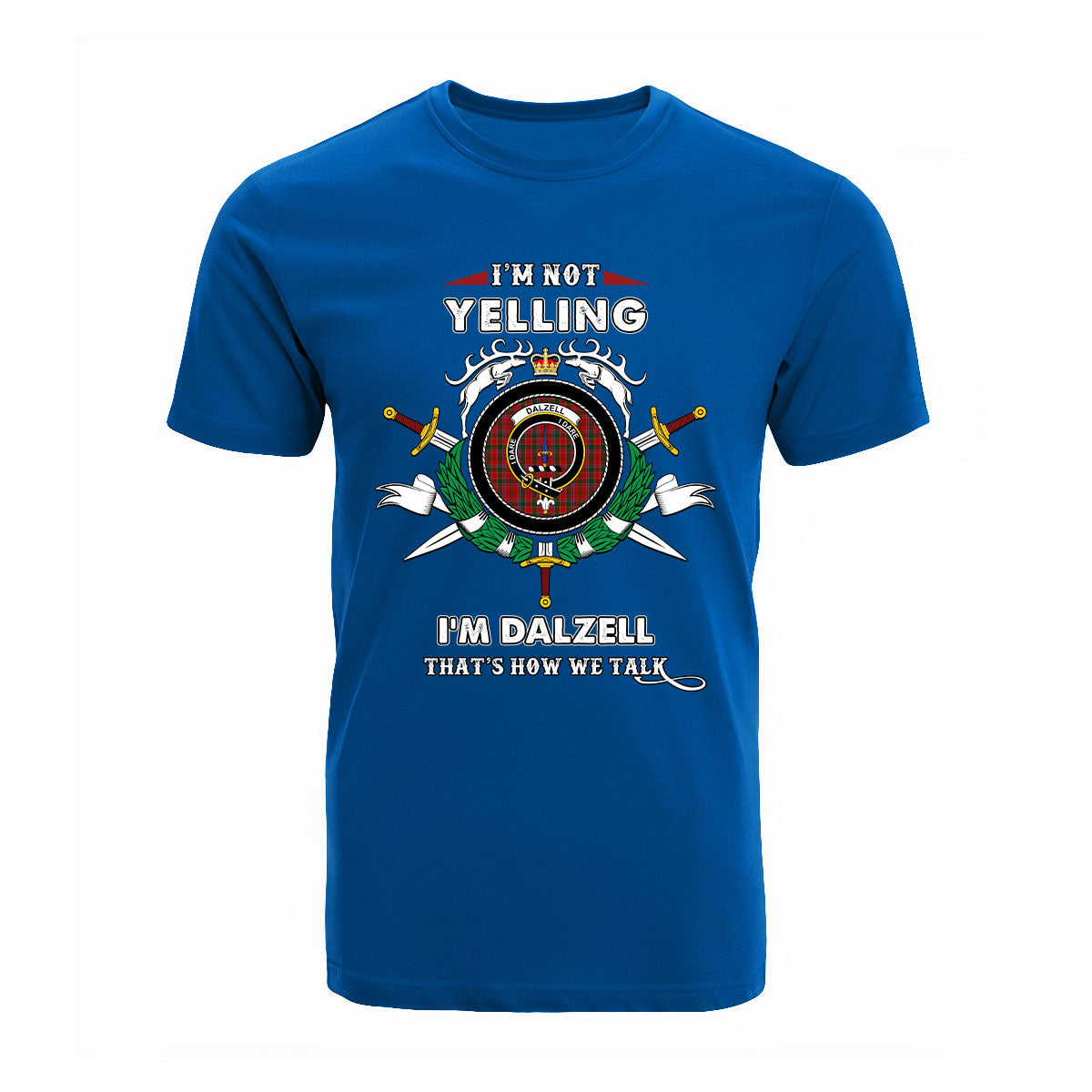 Dalzell Tartan Crest T-shirt - I'm not yelling style