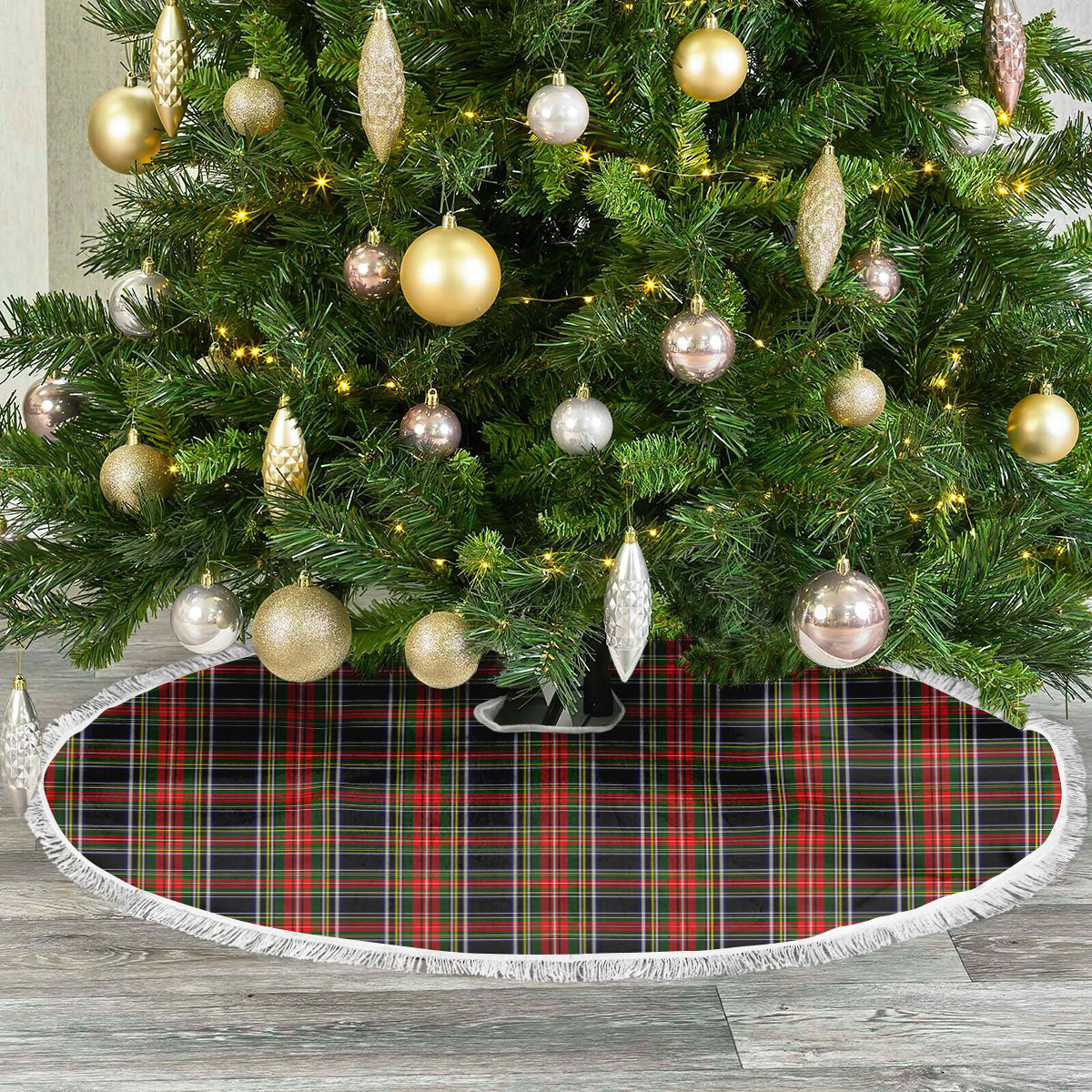 Stewart Black Tartan Christmas Tree Skirt